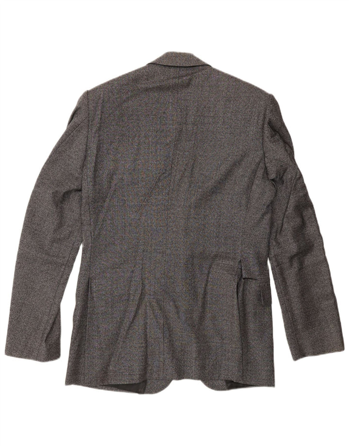 Giacca blazer a 2 bottoni da uomo Reiss UK 38 Lana screziata grigio medio