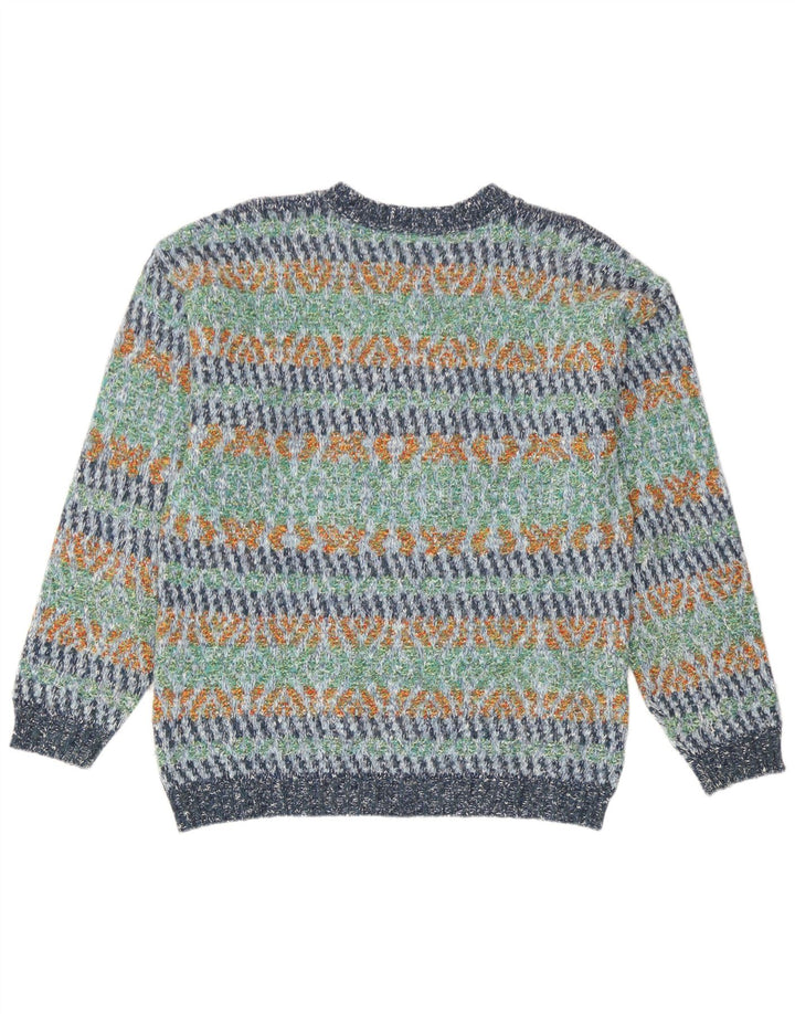 Polo Nord Maglione girocollo da uomo Maglione grande geometrico multicolore