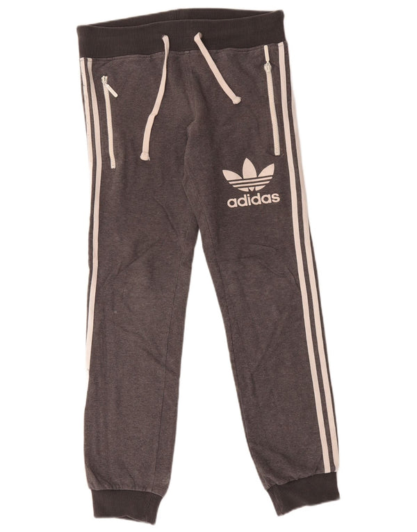 Pantaloni da tuta con grafica Adidas da donna Joggers UK 10 Small Grey Flecked