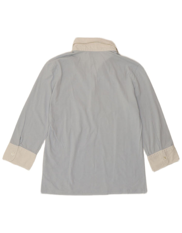 Polo da donna con maniche a 3/4 Fred Perry UK 14 Large in cotone color block blu