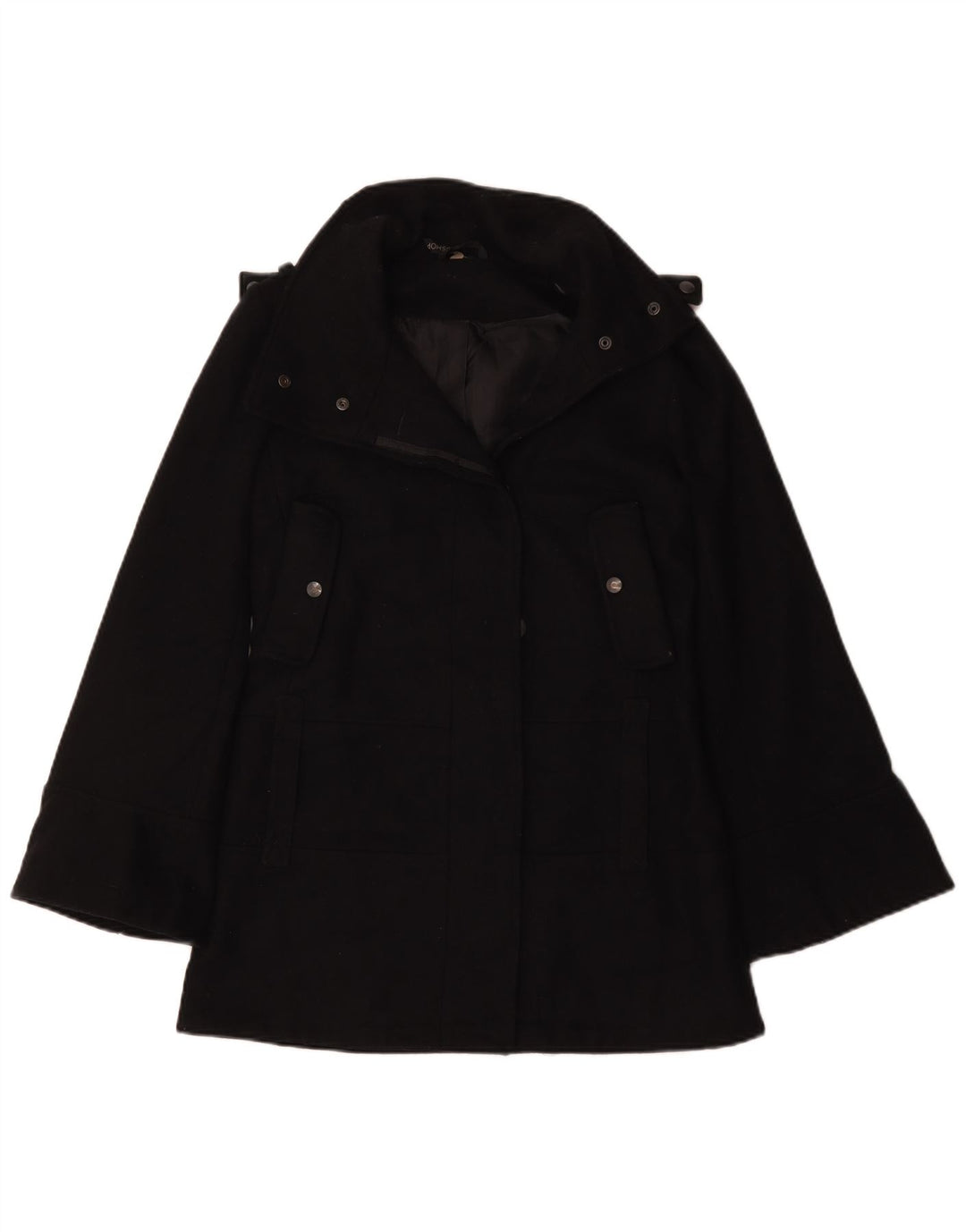 Cappotto da marinaio oversize da donna Topshop UK 6 XS poliestere nero