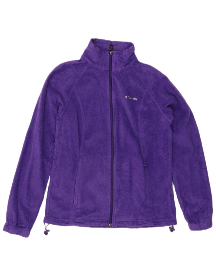 COLUMBIA Womens Fleece Jacket UK 14 Medium Purple Polyester