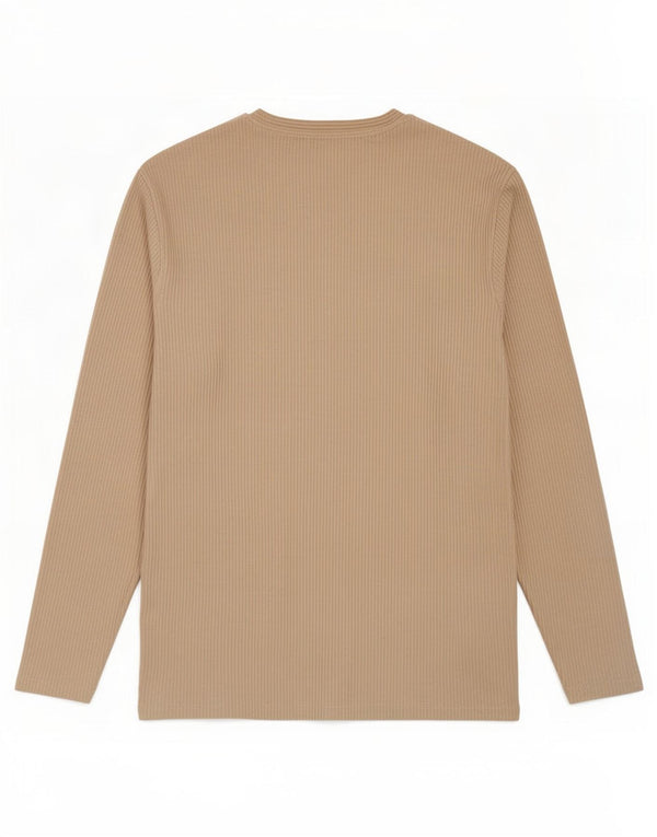 T-shirt standard da uomo Zara a maniche lunghe, grande, in cotone grigio