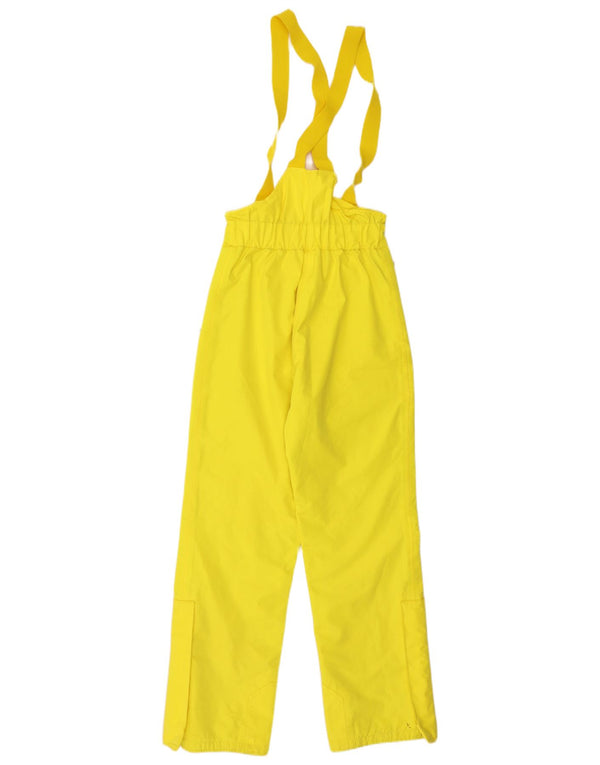 Pantaloni da sci vintage da donna con salopette EU 34 XS giallo in poliammide