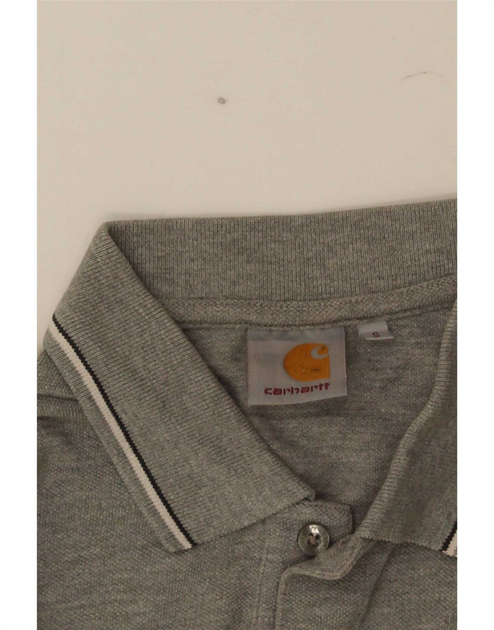 Polo Carhartt da uomo piccola a righe grigie