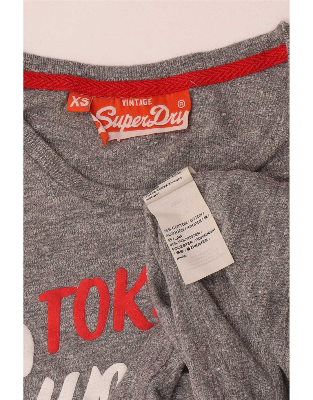 T-shirt grafica regolare da uomo Superdry Top XS in cotone grigio