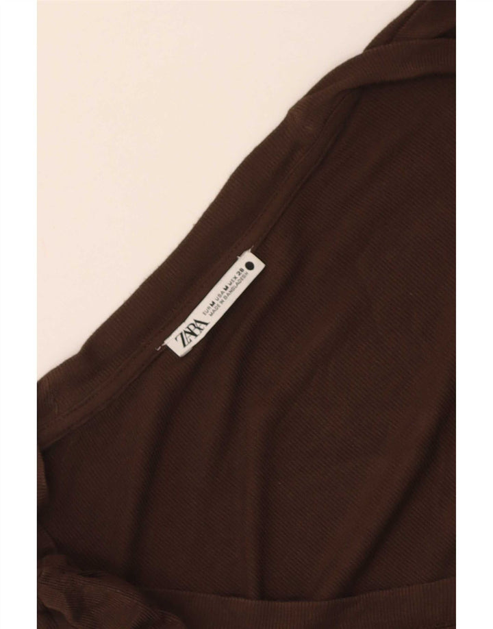 T-shirt Zara da donna Top UK 12 Marrone medio