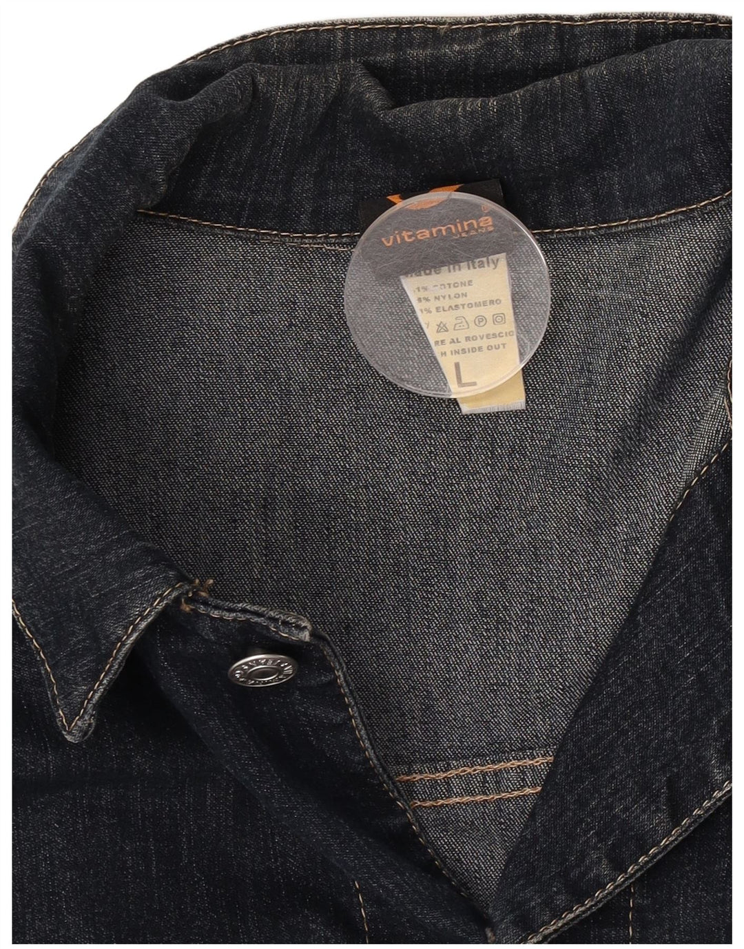 Giacca di jeans da uomo Vitamina UK 40 grande cotone blu navy
