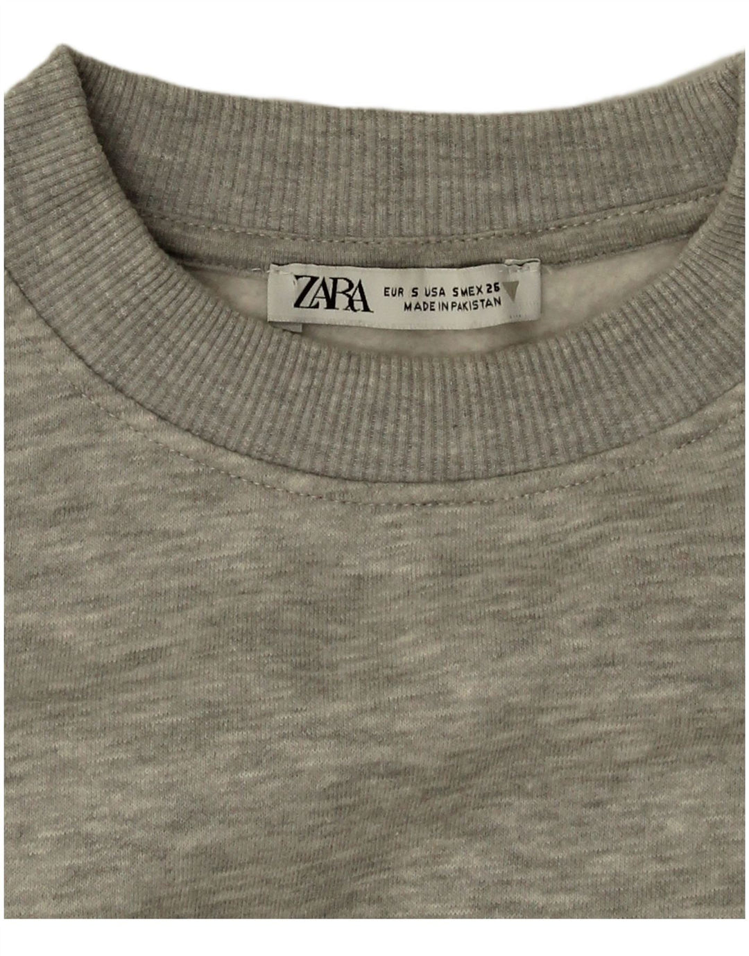 Felpa corta oversize da donna Zara UK 10 piccola grigia screziata