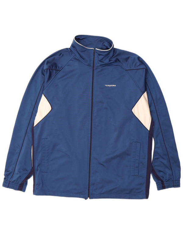 Giacca da tuta da uomo Diadora 2XL Blu Poliestere Colourblock