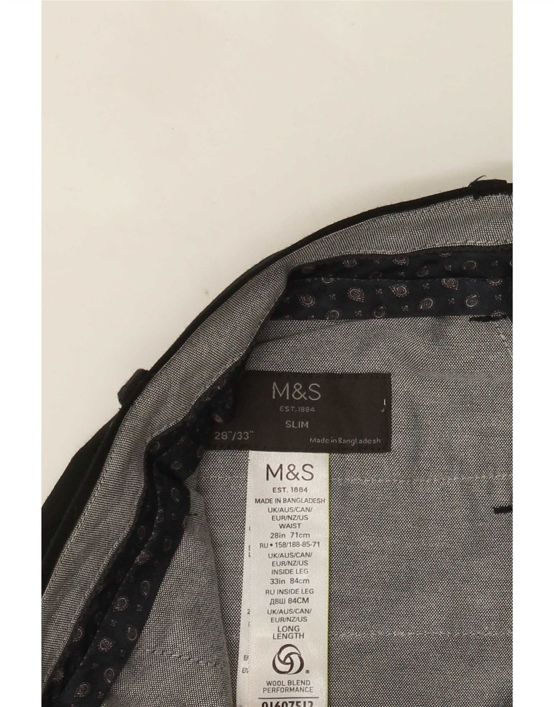 Pantaloni da abito slim Marks & Spencer da donna Performance W28 L33 neri