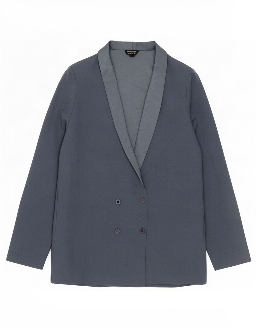 Giacca blazer doppiopetto da donna Topshop UK 10 piccola poliestere blu