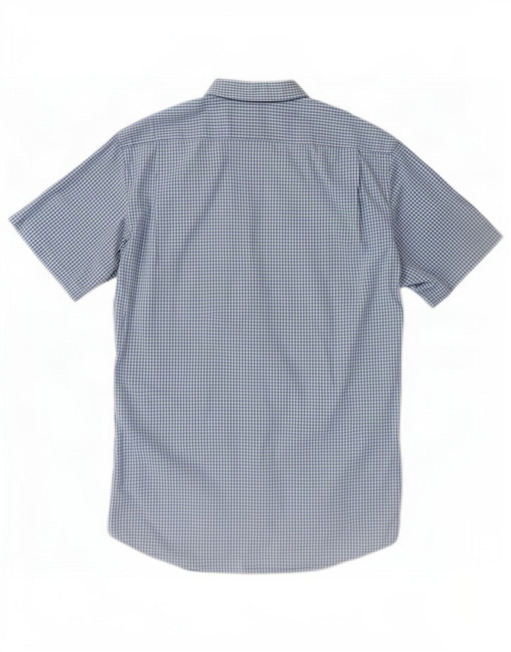 Camicia a maniche corte da uomo Lacoste taglia 38 mediume cotone a quadretti blu