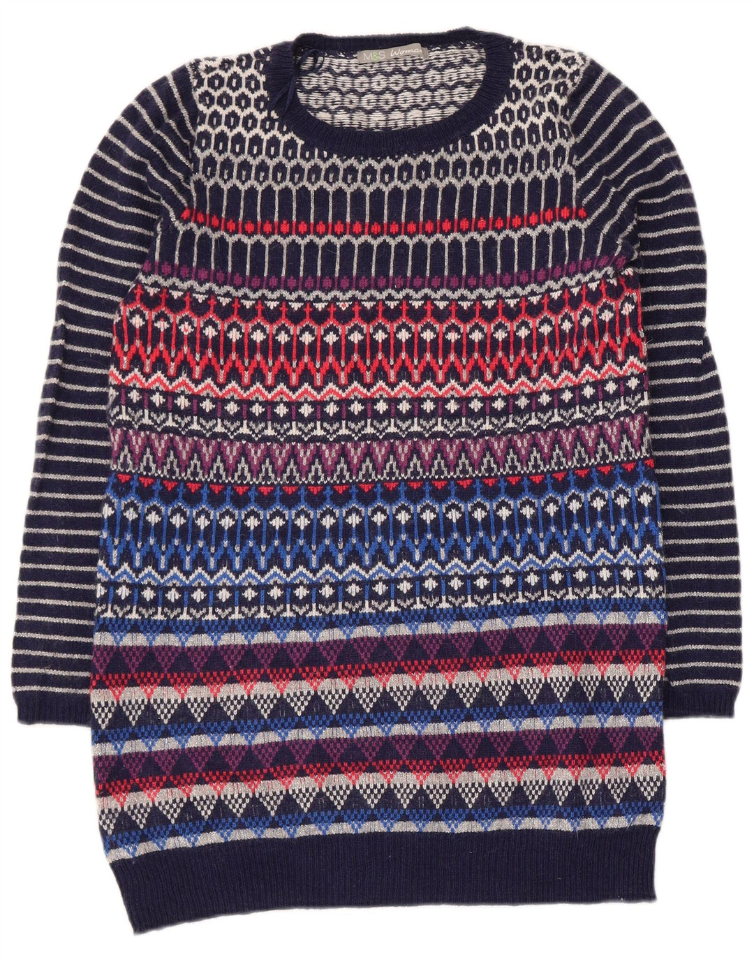 Maglione maglione girocollo da donna Marks & Spencer UK 12 medio multicolore