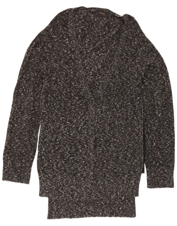 Maglione cardigan oversize lungo da donna Diesel UK 10 piccolo grigio chiazzato