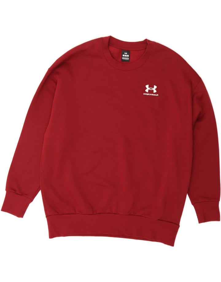 UNDER ARMOUR Mens Sweatshirt Jumper Medium Burgundy Cotton Vintage Under Armour and Second-Hand Under Armour from Messina Hembry 