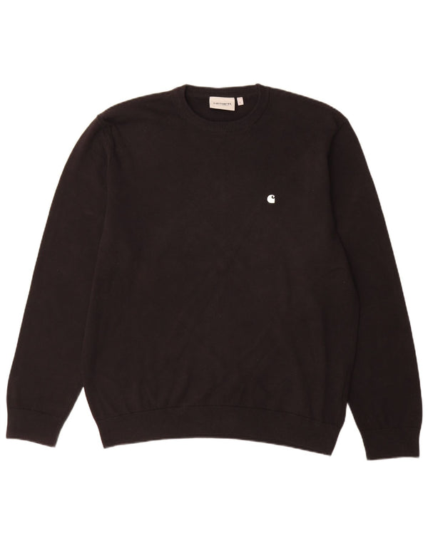 Maglione maglione girocollo da uomo Carhartt grande cotone nero