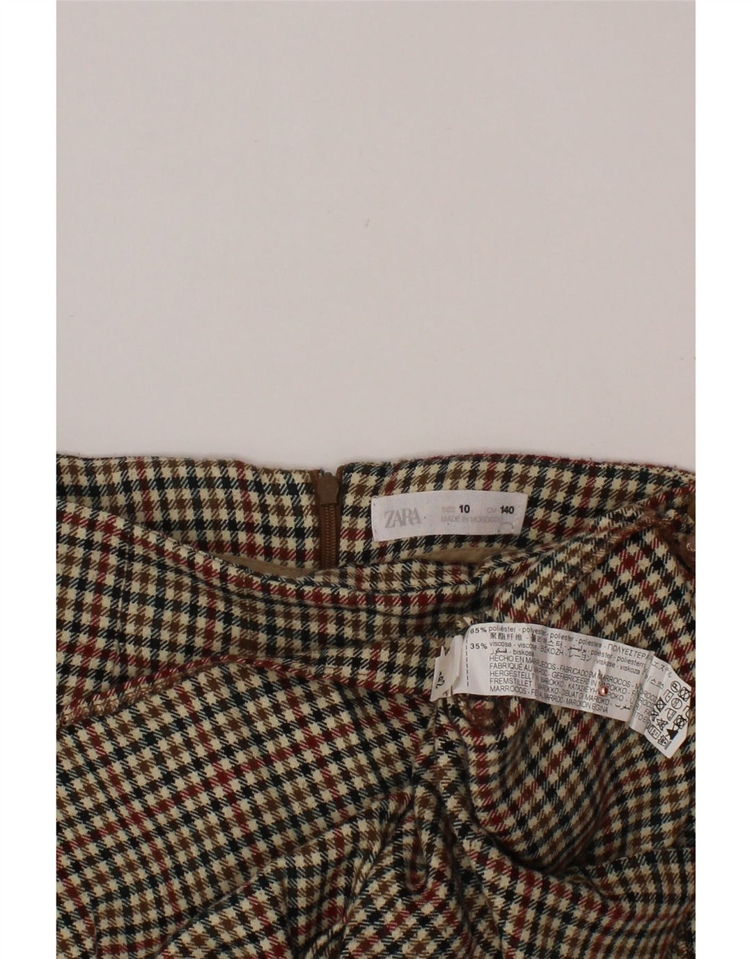 Gonna corta per bambina ZARA 9-10 anni Poliestere pied de poule multicolore