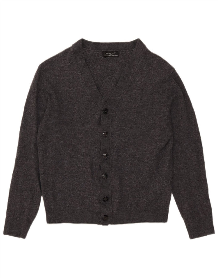 Maglione cardigan da uomo Zara XL grigio acrilico