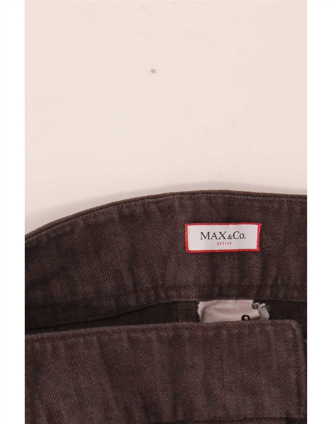 Pantaloni da abito slim da donna Max & Co. W30 L30 Marrone a spina di pesce