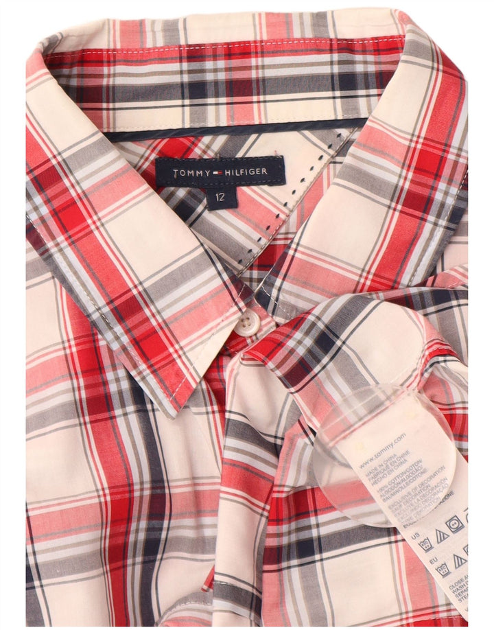 Camicia da donna Tommy Hilfiger US 12 cotone a quadri rossi grandi