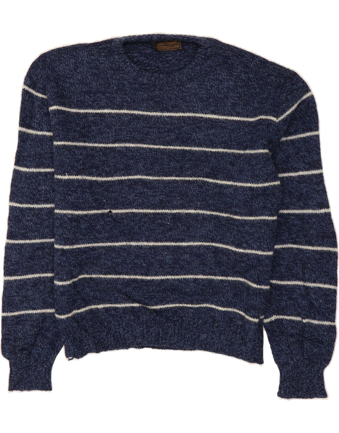 EDDIE BAUER Mens Crew Neck Jumper Sweater XL Navy Blue Striped Vintage Eddie Bauer and Second-Hand Eddie Bauer from Messina Hembry 