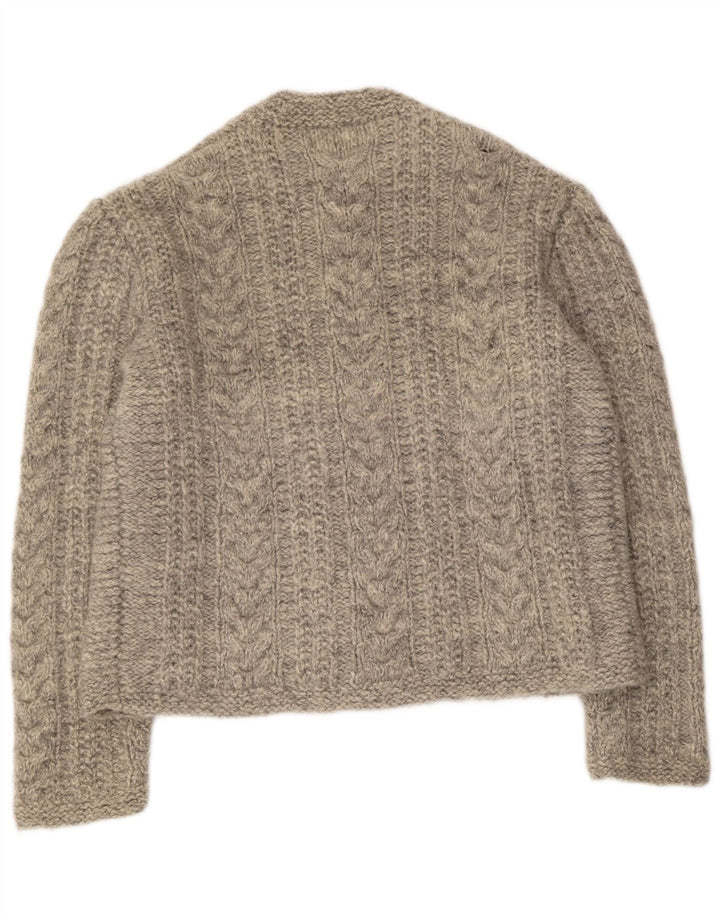 Maglione cardigan da uomo vintage grande grigio
