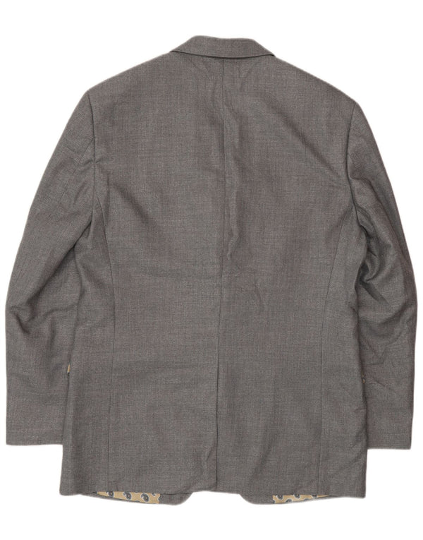 Giacca blazer da uomo a 2 bottoni Chaps UK 40 grande poliestere grigio