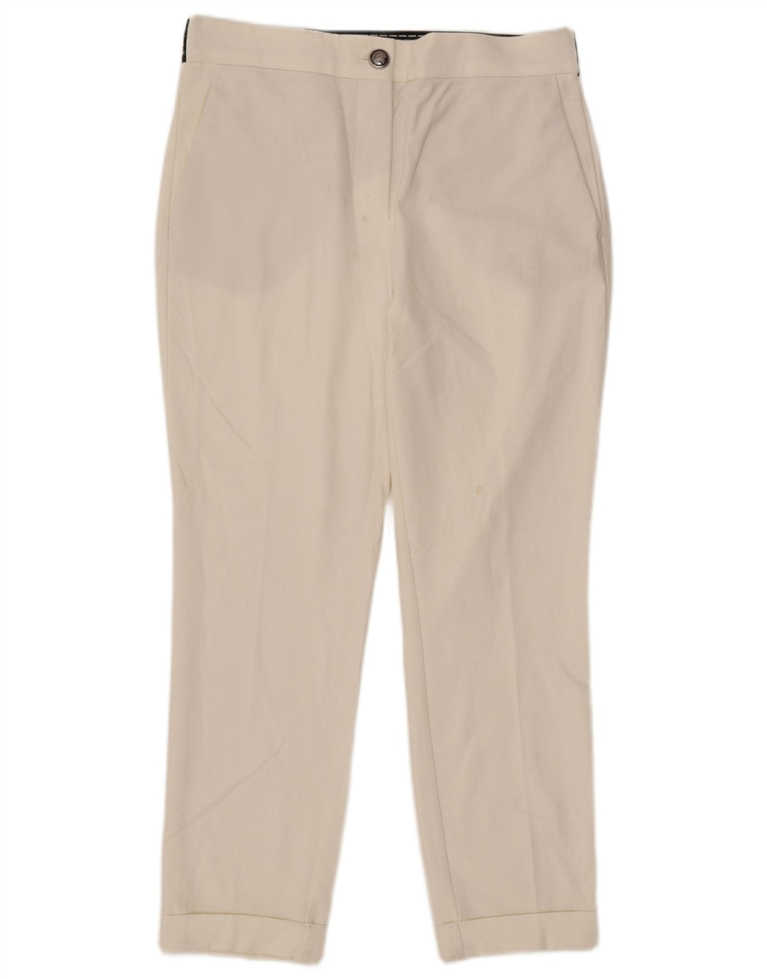 Pantaloni chino slim da donna Zara grandi W30 L27 poliestere color block bianco