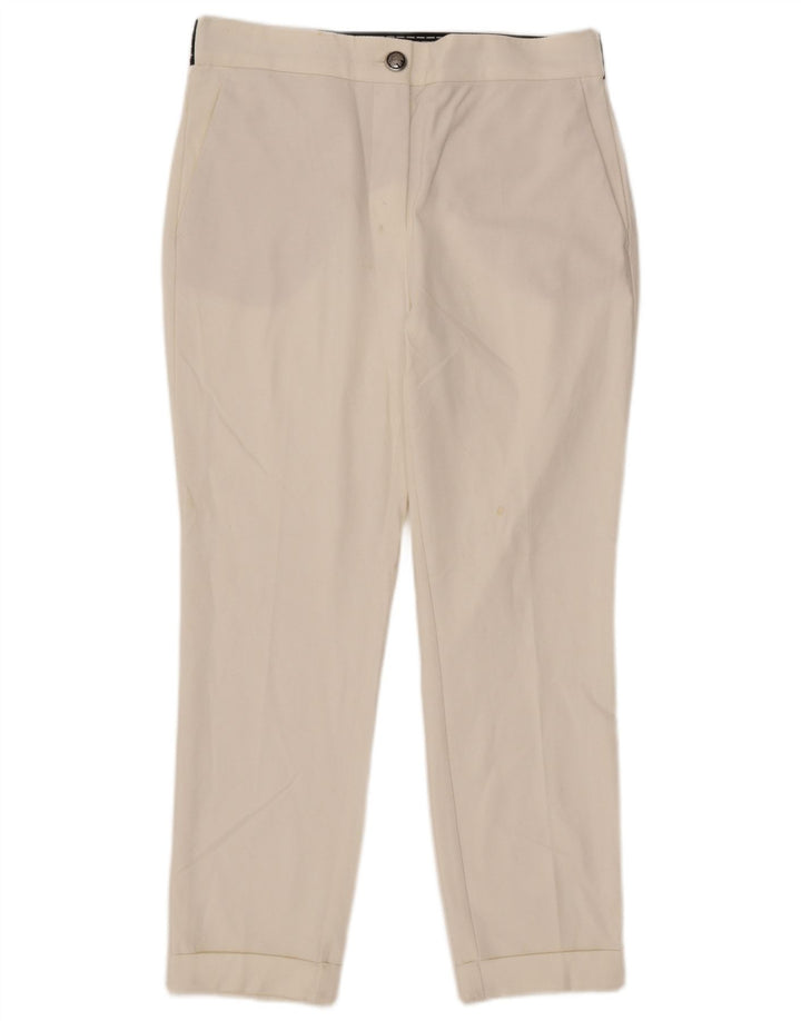 Pantaloni chino slim da donna Zara grandi W30 L27 poliestere color block bianco
