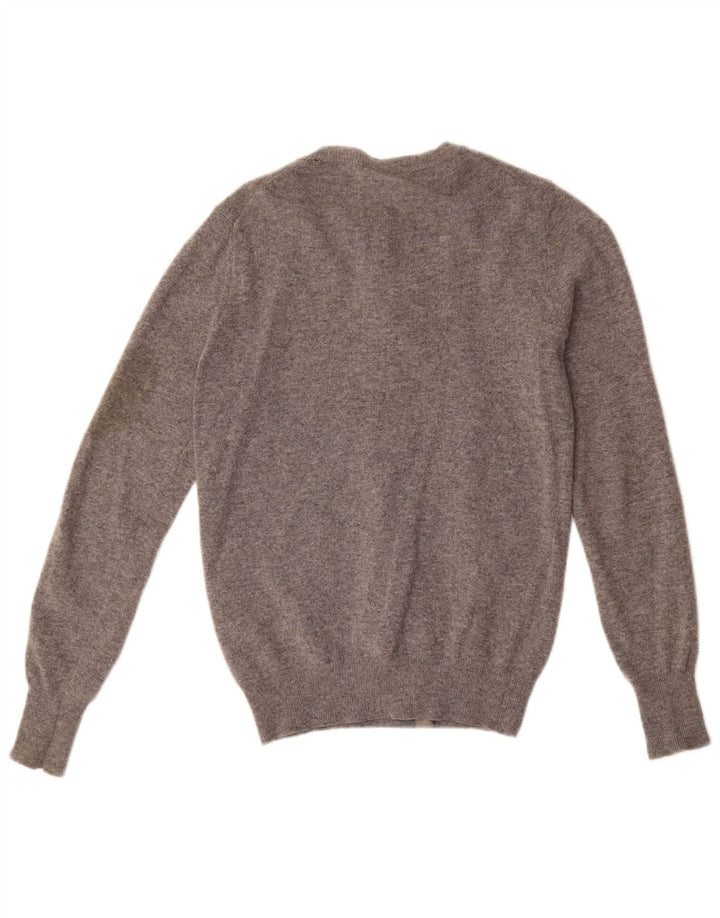 Maglione cardigan da donna Benetton UK 10 piccolo grigio lana