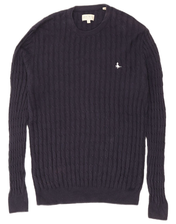 Maglione maglione girocollo da uomo Jack Wills piccolo in cotone blu navy