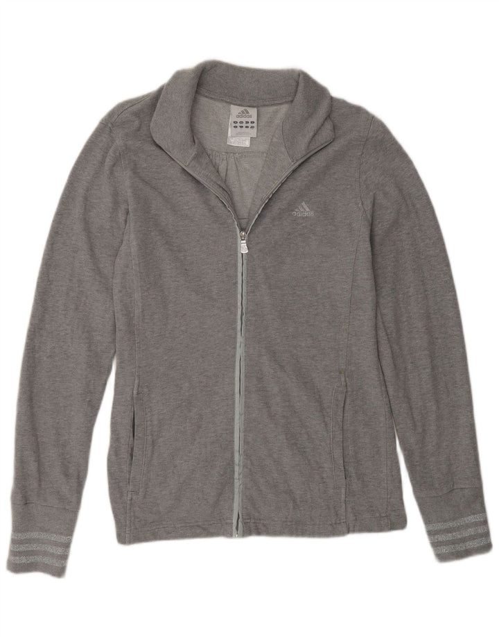 Giacca da tuta da donna Adidas UK 16 grande cotone grigio