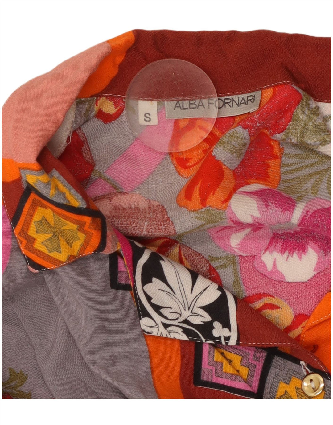 Camicia oversize da donna ALBA FORNARI UK 10 Piccolo patchwork multicolore