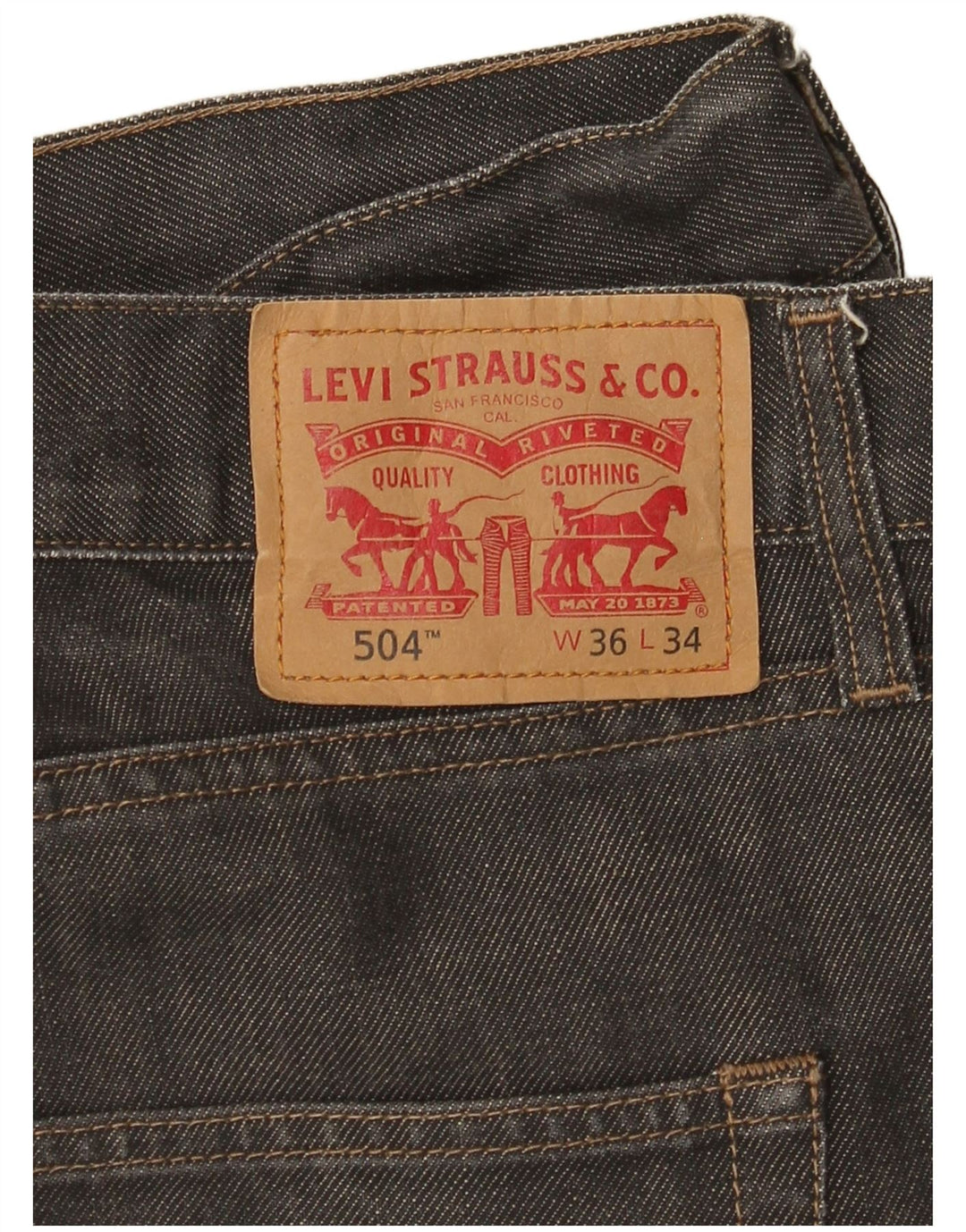 Levi's Uomo 504 Jeans dritti W36 L34 Grigi