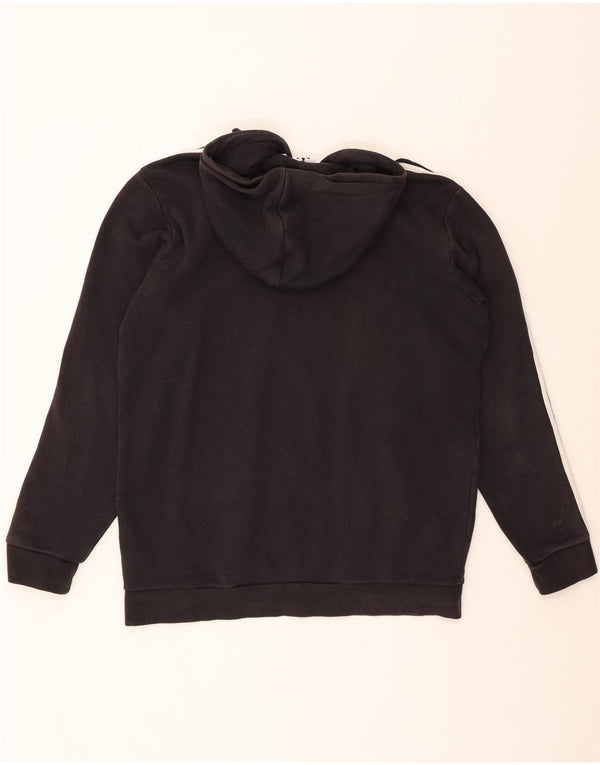 Maglione con cappuccio e zip da uomo ADIDAS grande in cotone nero