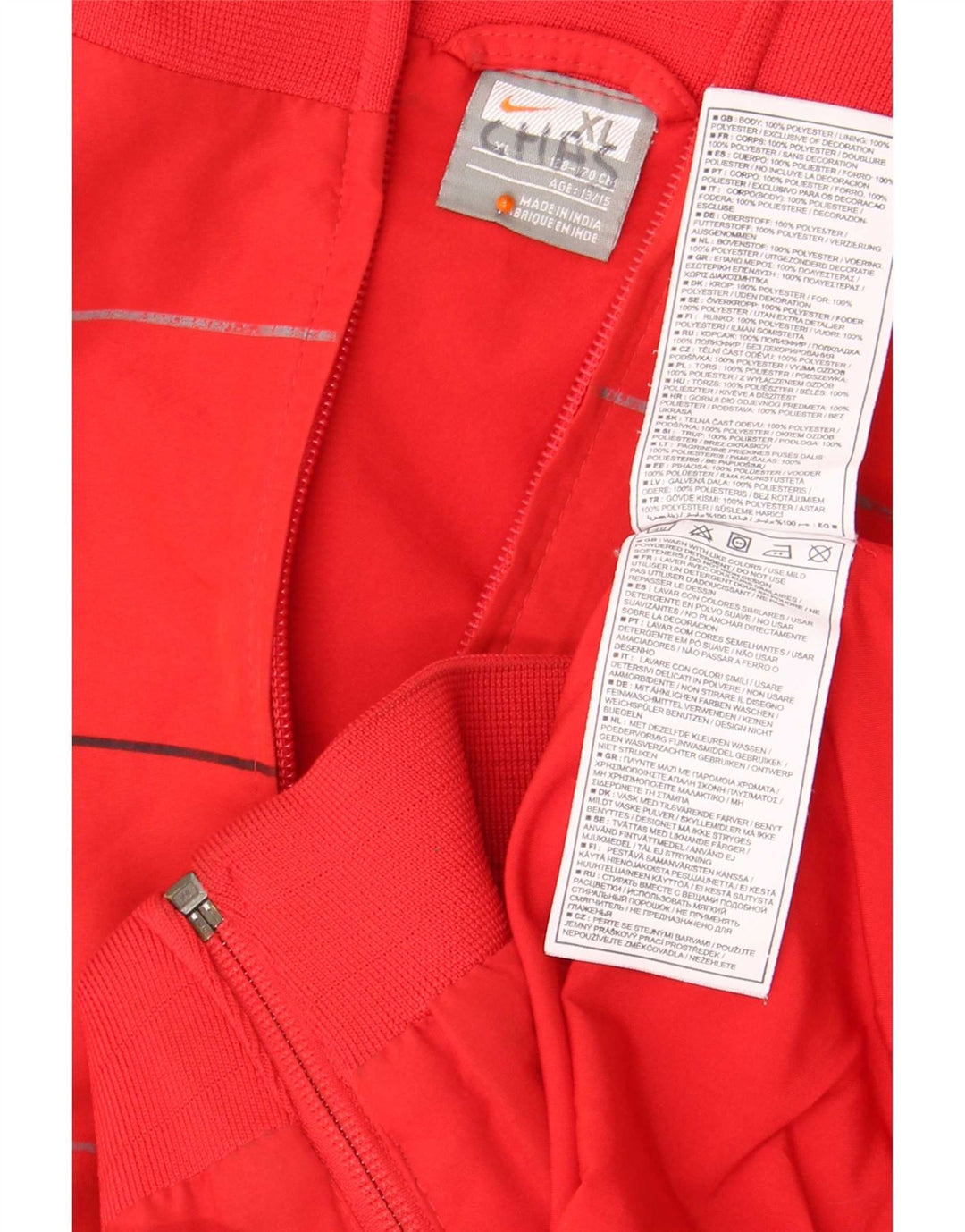 Giacca da ginnastica grafica da ragazzo Nike 13-14 anni XL poliestere a righe rosse