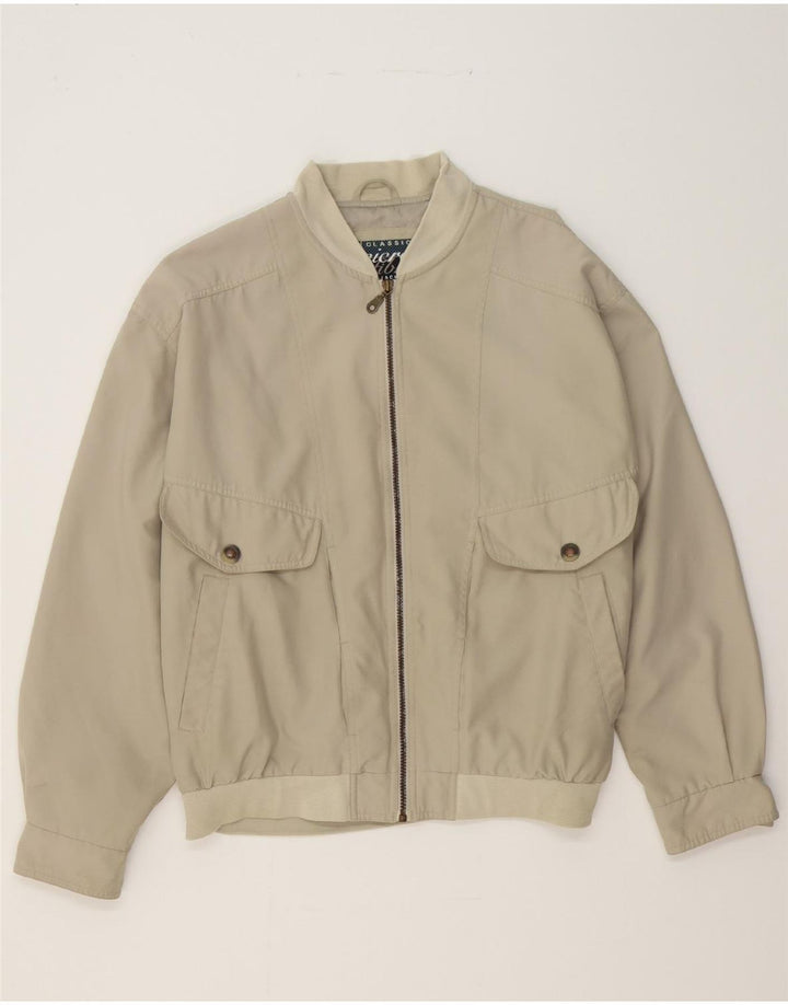 C&A Mens Bomber Jacket UK 40 Large Beige Polyester Vintage C&A and Second-Hand C&A from Messina Hembry 