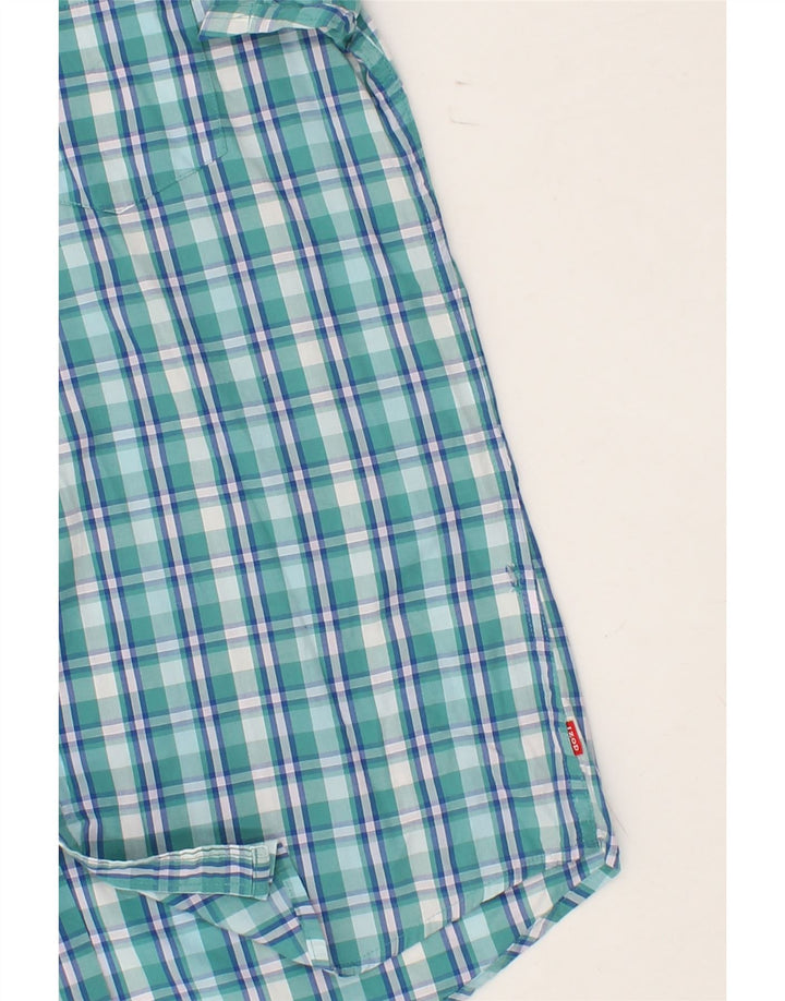IZOD Mens Short Sleeve Shirt Medium Green Check Vintage Izod and Second-Hand Izod from Messina Hembry 