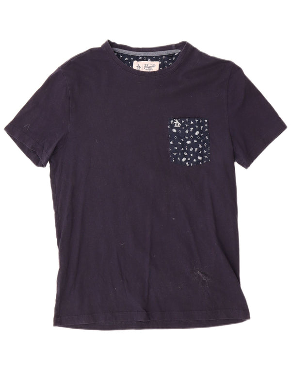 T-shirt da uomo Penguin Top in cotone blu navy medio