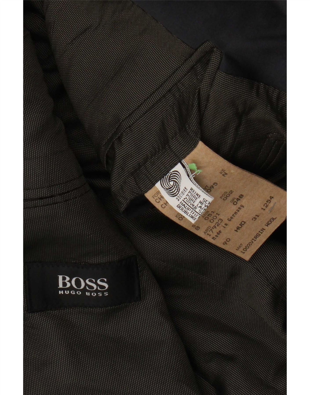 Giacca blazer da uomo a 3 bottoni Hugo Boss EU 48 media lana vergine blu navy