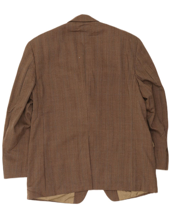 Giacca blazer da uomo a 2 bottoni Ralph Lauren UK 43 grande lana a spina di pesce beige