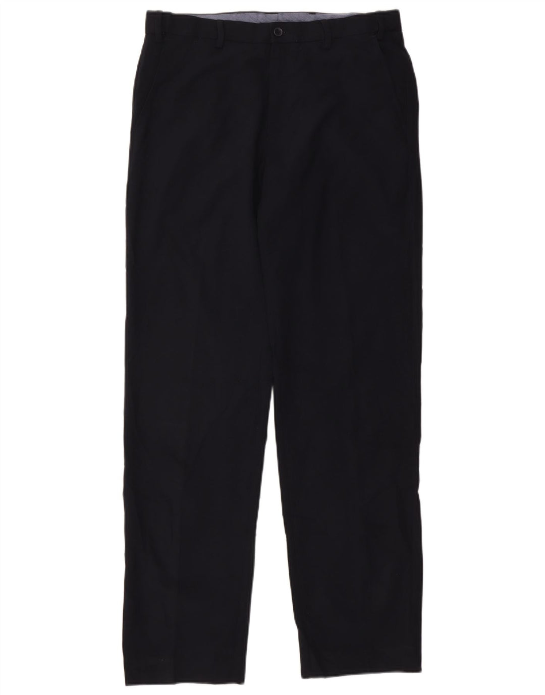 Pantaloni da abito regolari dritti da uomo Marks & Spencer W34 L33 Blu Navy