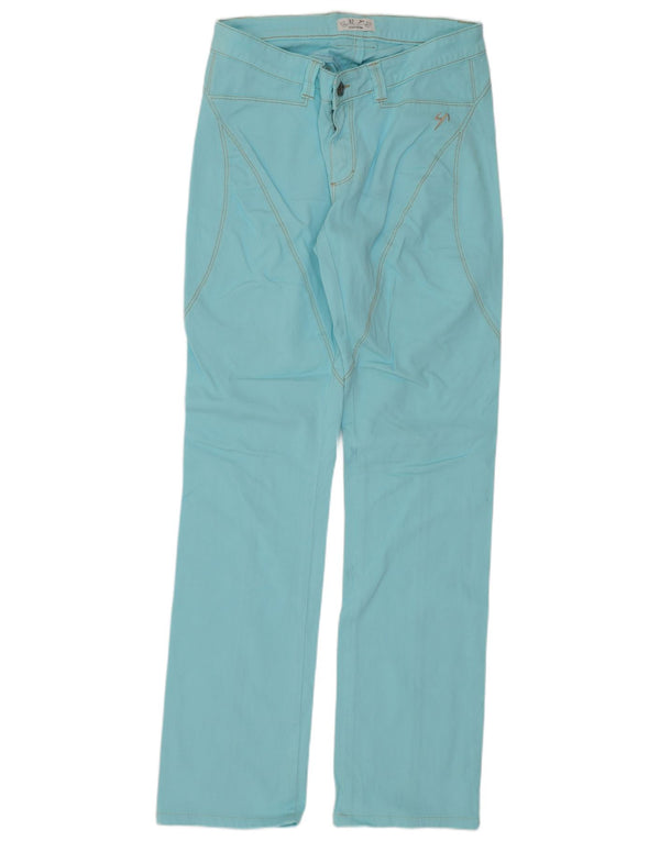 Pantaloni casual dritti da donna 9.2 di Carlo Chionna W28 L30 Turchese