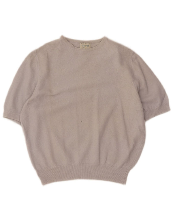Maglione da donna con scollo a barca a maniche corte Benetton UK 10 Small Beige
