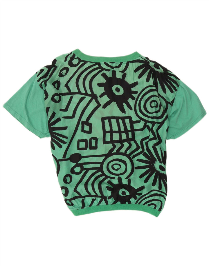 Codice Blusa Oversize da Donna Top IT 44 Seta geometrica Verde Medio