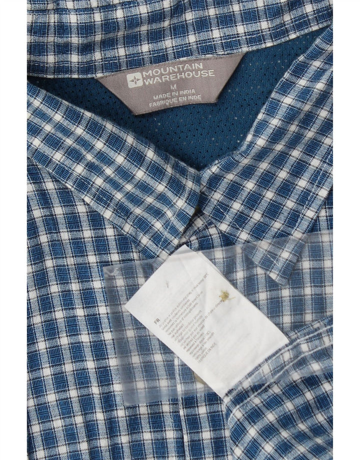 Camicia a maniche corte da uomo Mountain Warehouse in cotone a quadri blu medio