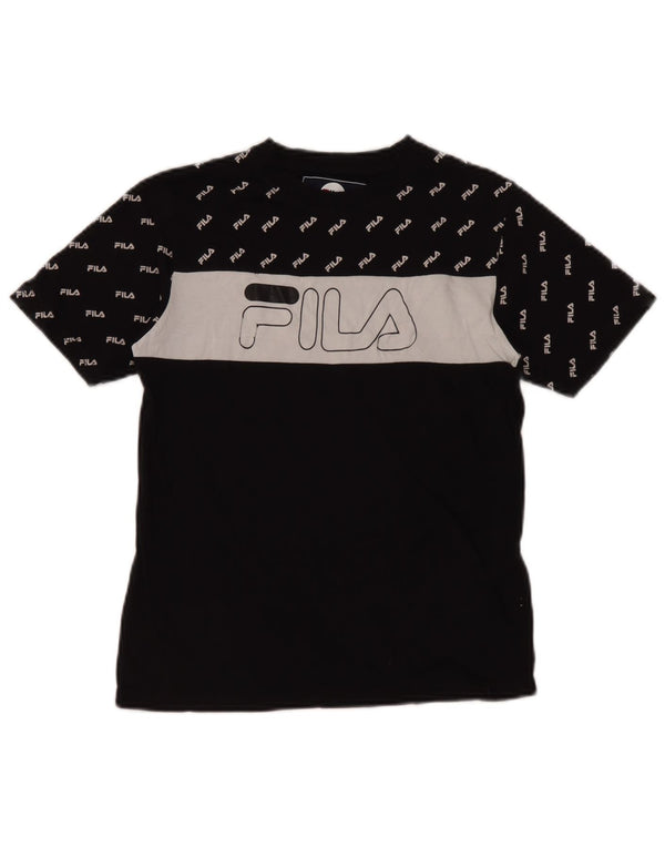 T-shirt grafica da bambino Fila Top 12-13 anni in cotone nero
