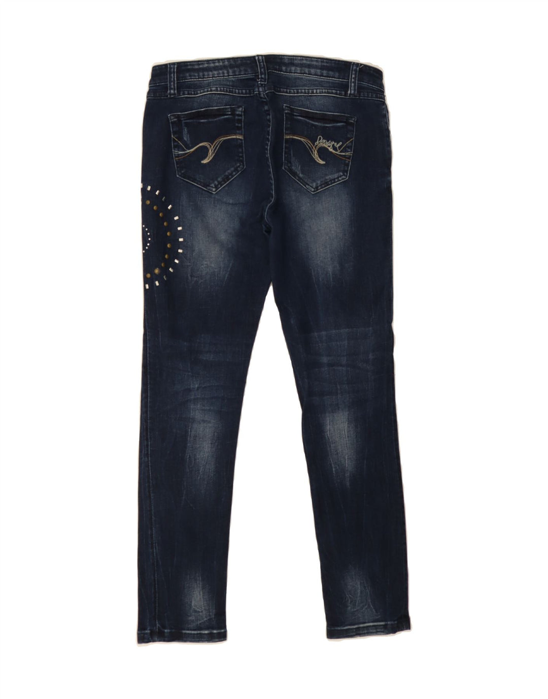 DESIGUAL Womens Skinny Jeans W28 L28 Navy Blue Polyester Vintage Desigual and Second-Hand Desigual from Messina Hembry 