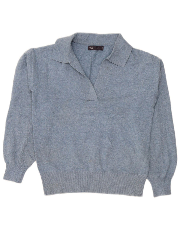 Maglione oversize con collo a polo da donna Marks & Spencer UK 6 XS Blu